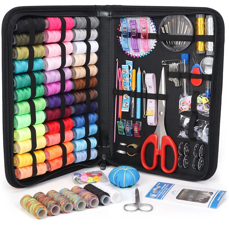 YUANHANG Large Sewing Kit for Adults: YUANHANG Newly Upgraded 251 Pcs Premium Sewing Supplies Set - Complete Sew Kit of Needle and Thread for Beginners - Travel Emergency - Basic Home Hand Sewing Repair Kits - Image 1